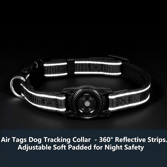 1Pc Air Tags Dog Collar Tracker, Waterproof Pet Collar Location Tracker with Air-Tag Chip for Apple Find My (iOS only) (Blue, S)