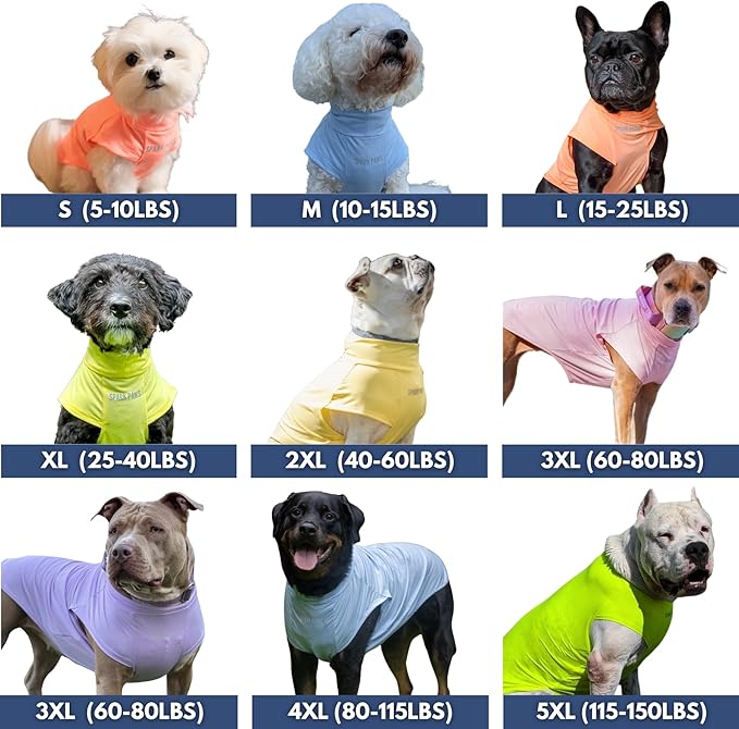 Spark Paws Sunblock Dog T-Shirt, SPF30 Protection, Lightweight Breathable Quick Dry for Dogs with Sensitive Skin - Purple & Pink (Set of 2) - 2XL