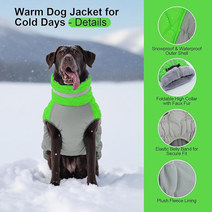 Warm Dog Jackets for Small Dogs, Waterproof Dog Coat with Harness Built in, Zipper Clousure, Fleece Lining for Cold Weather, Small Pet Winter Clothes for Shih Tzu, Yorkshire, Bichon - S