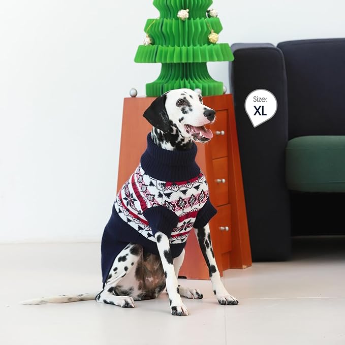 IECOii Medium Dog Sweater,Dog Sweaters for Medium Dogs Girl,Christmas Dog Sweater Turtleneck Dog Sweatshirt for Small Medium Dogs,Pet Pullover Jumper Blue Dog Sweater for Bichon,Jack Russel,M