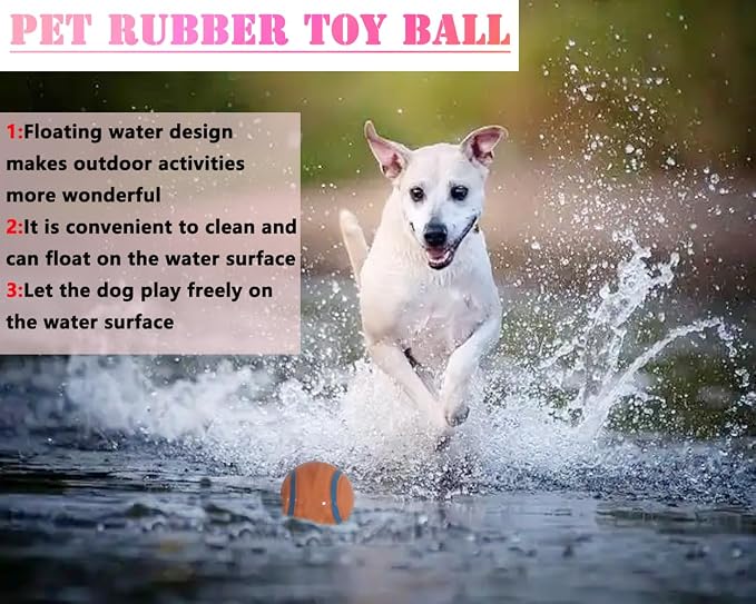 Dog Toy Ball,Rubber Sound-Producing Toy Ball, with a Groove Design That is Resistant to Bites, Has a High Bounce, Dog Training Interactive Pet Toy, Relieving Pet Anxiety,Pack of 2