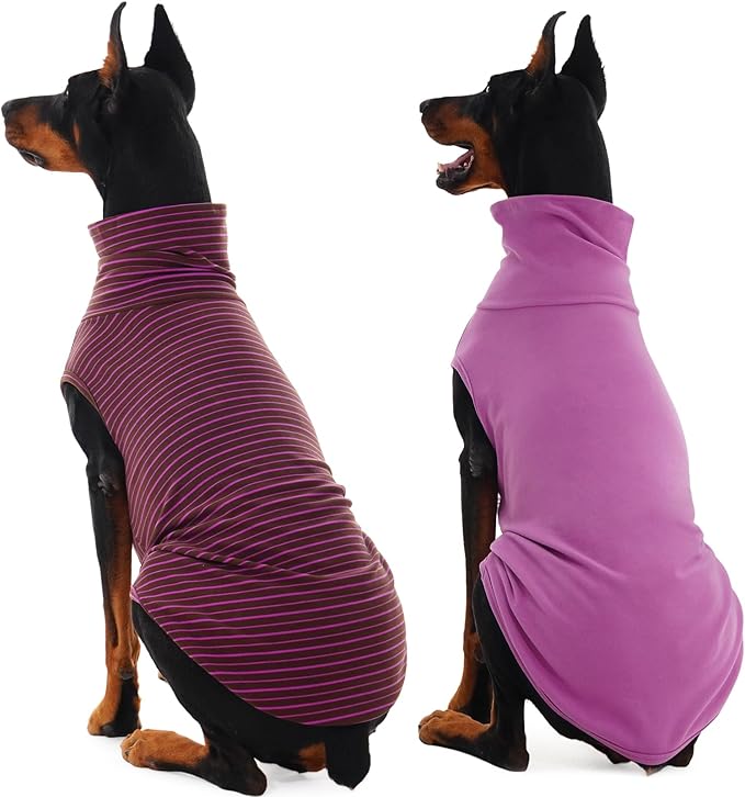IECOii 2 Pack XXXL Dog Fleece Sweater for Large Dogs Girl Boy, Warm Dog Sweater Turleneck Lightweight Sweatshirt, Stretchable Cozy Pullover Dogs Vest for Fall & Winter, Doberman Sweaters, 3XL