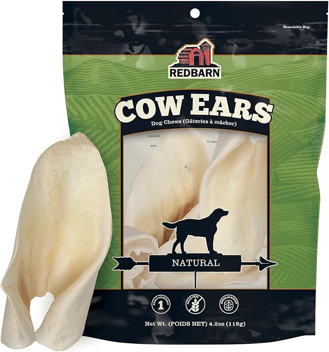 Redbarn Premium Cow Ears for Dogs – 9 Count – All-Natural, Single-Ingredient Chews – Healthy, Low Fat and Highly Digestible, Alternative to High-Calorie Treats & Snacks
