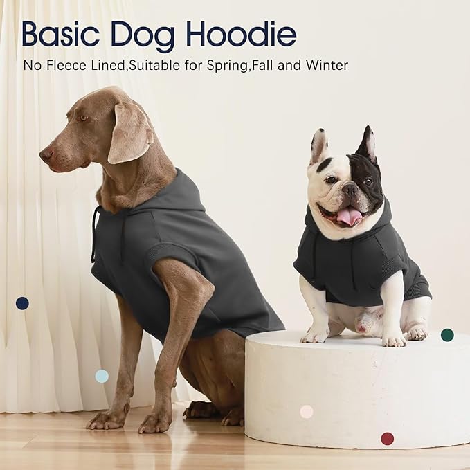 IECOii Dog Hoodie for Large Dogs, Big Dog Clothes with Hood for Extra Large Dogs Fall Sweatershirt Hoodies,Ropa para Perros Grandes Saint Bernard Great Dane Sweater, Grey, 4XL (No Fleece Lined)