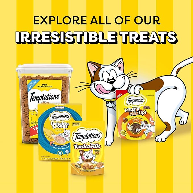 Temptations Lickable Spoons Adult Wet Cat Treat, 24 Spoons, Variety Pack