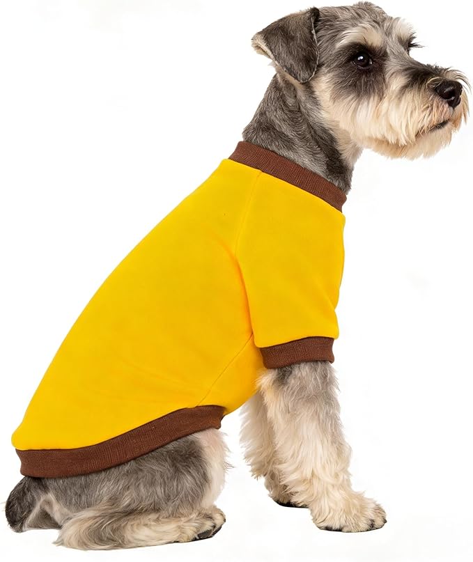 2 Pack Dog Hoodie for Small Dogs, Dog Sweatshirt Soft Warm Pullover Dog Clothes with Ribbed Cuffs for Schnauzer/Poodle/Chihuahua (Yellow+Pink, XX-Large)