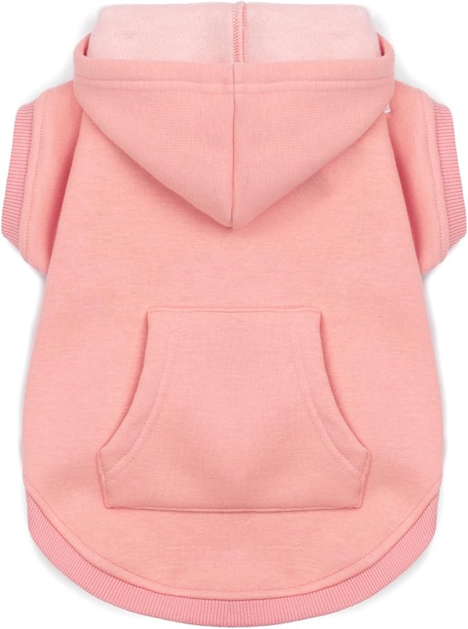 Koneseve Dog Hoodie - Fleece Warm Sweater with Pocket, Soft Clothes for Daily Wear, Basic Hooded Sweatshirts, Winter Coat Clothing, Comfort Tee Shirt Fit for All Breeds Pet - Pink - 4XL