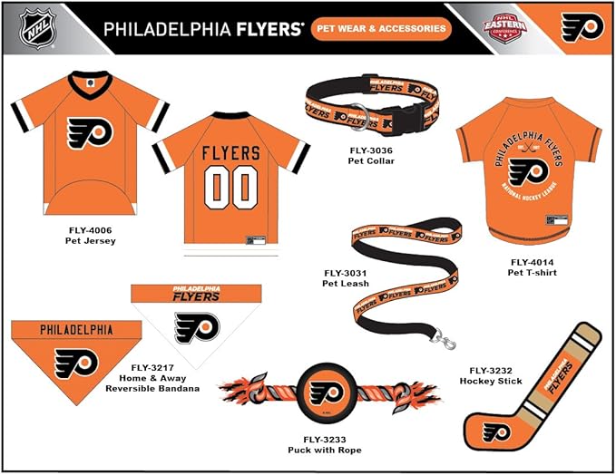 Pets First NHL Philadelphia Flyers Jersey for Dogs & Cats, Small. - Let Your Pet Be A Real NHL Fan!