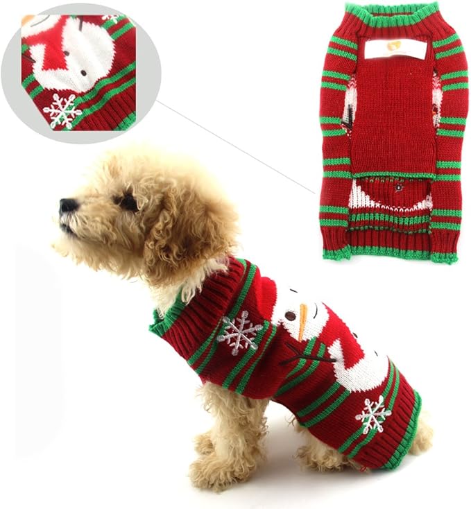 NACOCO Dog Snow Sweater - Snowman Holiday Xmas Christmas Pet Clothes for Small Dog and Cat (Snowman, S)