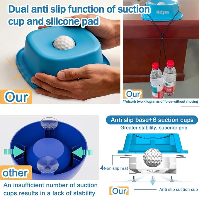 Dog Lick Bowl with Rolling Ball, Slow Feeder Lick and Roll Bowl for Dogs Liquid Treat,Dog Licking Bowl for Yogurt & Broth, 350ml Large Capacity Non-Slip Base,Daily Meal & Post,Patent Pending(Blue)