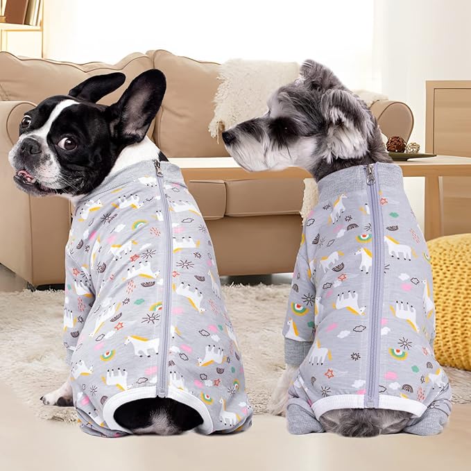 Surgery Recovery Suit for Small Dogs, Onesie for Surgery Female Dogs, Small Dogs Pajamas Long Sleeve, Abdominal Wound Bandages Surgical Suit, Dog Cat Recovery Suit for Shedding Skin Disease