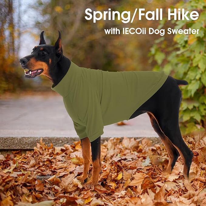 IECOii 2 Pack XXXXL Dog Fleece Sweater for Giant Breed Dogs, Warm Dog Turtleneck with Stretch for Great Dane Sweater, Fall Winter Pullover Dogs Sweatshirt with Sleeve,Outdoor Sweaters for Walking, 4XL