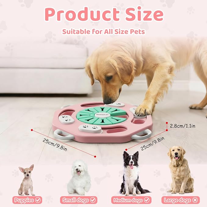 Dog Puzzle Toy for Smart Dogs, Interactive Dog Enrichment Toys,Level1(Pink)