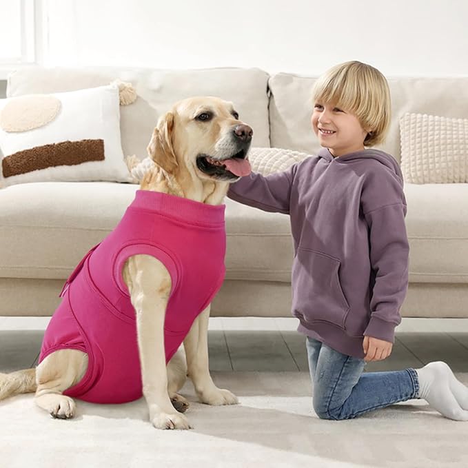 Kuoser Dog Surgery Suit - Female Spay & Male Neuter Recovery Onesie, Anti-Licking Abdominal Wounds Pet Surgical Recovery Bodysuit, Substitute E-Collar & Cone
