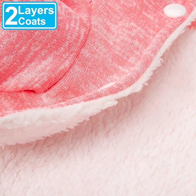 Dog Sweater, Dog Sweaters for Small Dogs, 2, 3 Pack Warm Soft Pet Clothes for Puppy, Medium Large Cat, Dogs Girl or Boy, Dog Shirt for Winter Christmas (Coat Pink+Purple, X-Small)