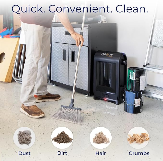 EyeVac Pro Touchless Vacuum Automatic Dustpan - Ultra Fast & Powerful - Great for Sweeping Salon Pet Hair Food Dirt Kitchen, Corded Canister Vacuum, Bagless, Automatic Sensors, 1400 Watt (Black) | Bagless Canister, Infrared Sensors, Corded 1400W Power,...