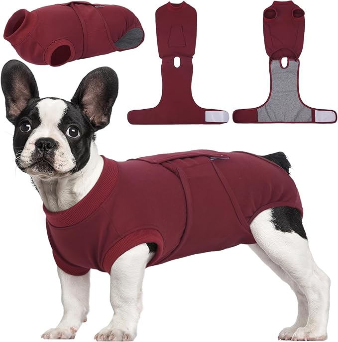 Kuoser Dog Surgery Recovery Suit, Recovery Suit for Female Male Dogs, Dog Onesie After Surgery Spay Neuter, Anti-Licking Pet Surgical Recovery Snugly Suit, Bodysuit for Abdominal Wounds Skin Disease