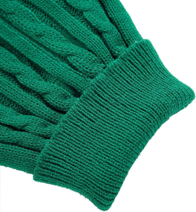 CHBORCHICEN Small Dog Sweaters Knitted Pet Cat Warm Dog Sweatshirt Winter Clothes Kitten Puppy Sweater (XX-Small, Green)