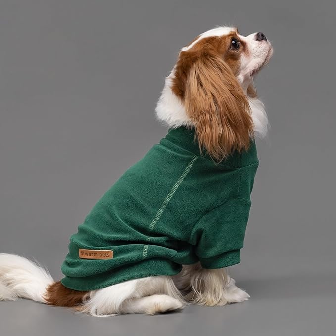 Fitwarm 3 Pack Fleece Sweater - Turtleneck Dog Sweatshirt, Cat Apparel, Dark Green, Teal Green, Olive Green, Large