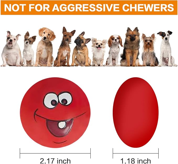 Dog Toy Squeaky Dog Toys Funny Face Chewing Latex Rubber Soft Fetch Play Interactive Dog Balls for Puppy Small Medium Pet Dog (6PCS)
