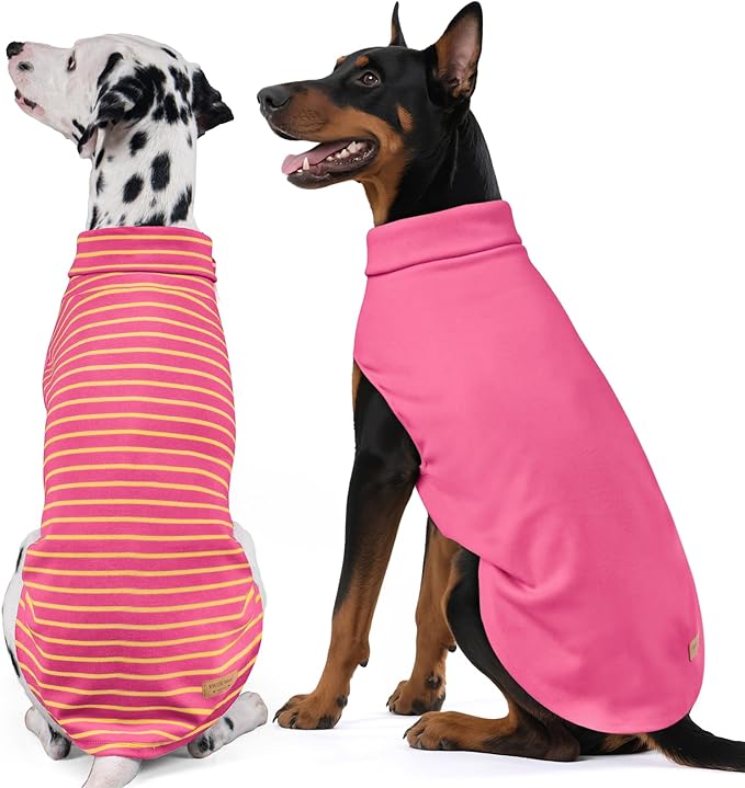 KYEESE 2Pack Dog Sweater Stretchy Dog Sweaters for Large Dogs Pullover Dogs Clothes Soft Pets Sweatshirt Turtleneck Pet Coats