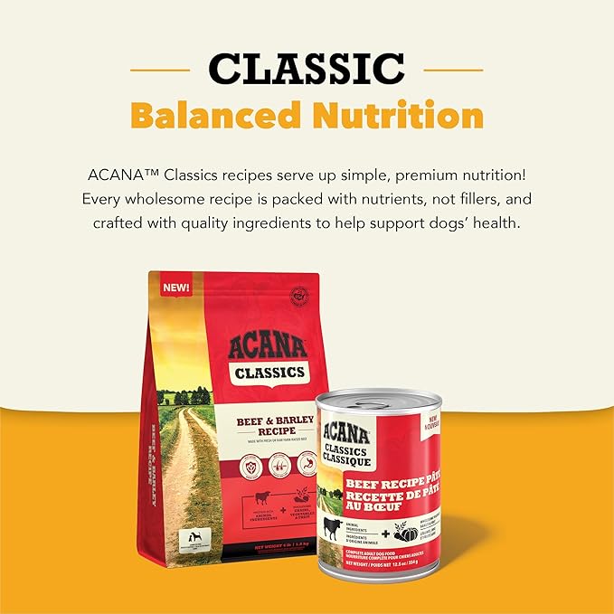 ACANA Classics Pate Wet Dog Food Beef Recipe 12.5oz Cans (12 Count)