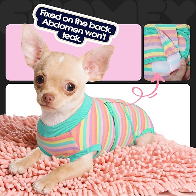 FUAMEY Recovery Suit,Soft Breathable Pet Bodysuit E-Collar & Cone Alternative Surgical Suit Puppy Wear, Anti Licking Wounds Doggie Onesie for Small Medium & Large Pets Dogs,cats,XXL(chest:32.3-39.3)