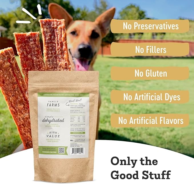 Farm Hounds - Chicken Strips - Premium Natural Jerky for Dogs - 100% Humanely Raised Chicken- Break-to-Size - Great for Training & Treats - No Added Fillers - Made in USA - 2 Pack