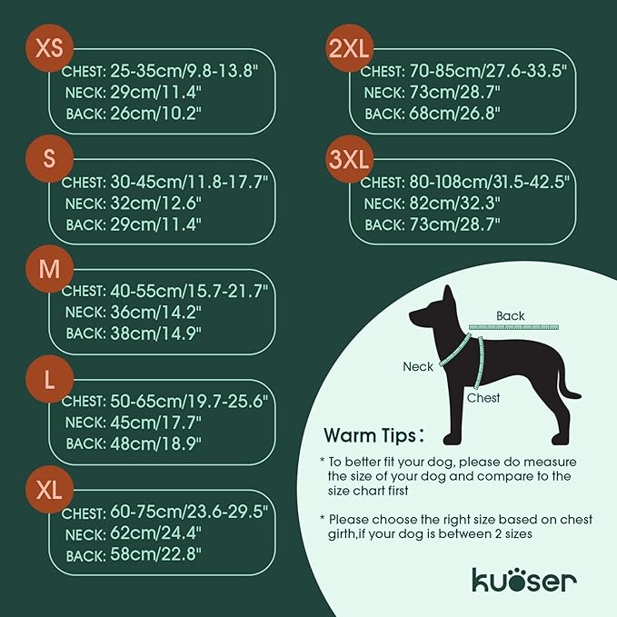 Kuoser Canvas Dog Coat, Warm Dog Jacket Reflective Fleece Pet Cold Weather Coat, Warm Doggie Clothes Waterproof Winter Vest with Zipper Leash Hole for Small Medium Large Dogs, Army Green M