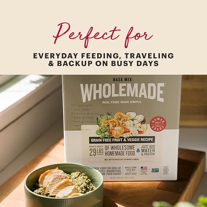 The Honest Kitchen Human Grade Wholemade™ Dehydrated Grain Free Fruit & Veggie Base Mix Dog Food (Just Add Protein), 7 lb Box