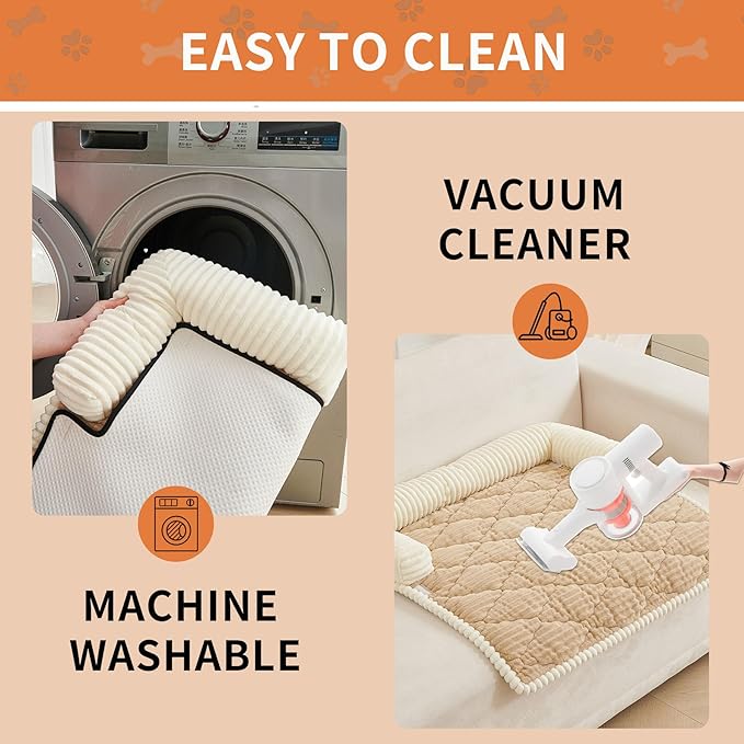 HAOMAIJIA Dog Couch Bed for Large Dogs, Non Slip Pet Couch Covers for Sofa Thick Soft Washable Dog Couch Cover Protector All Seasons Universal Dogs and Cats Bed Mat (Khaki, X-Large)