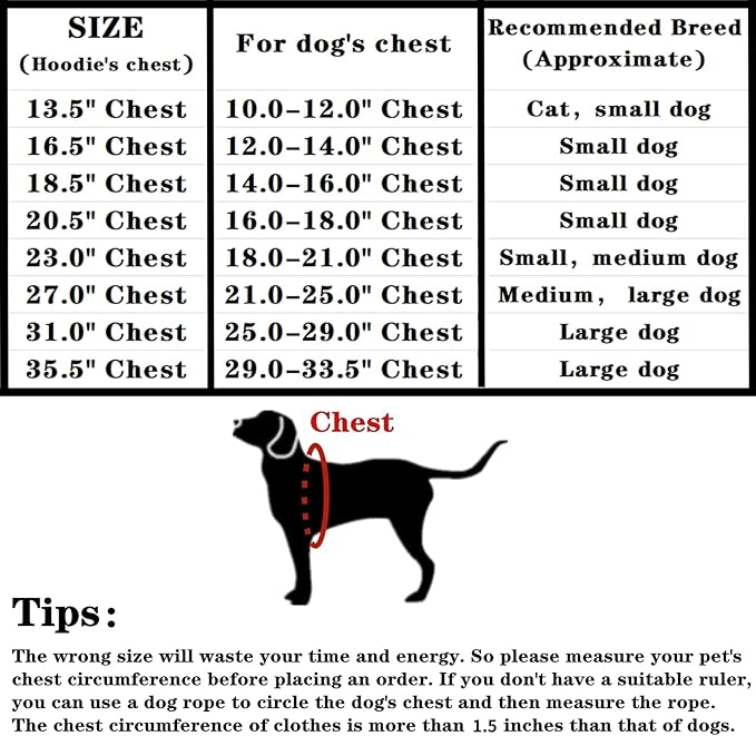Dog Security Hoodie with Glow-in-The-Dark Prints DAJIDALI Dog Clothes Apparel Winter Sweatshirt Warm Sweater Jacket Coat Hoodie for Small Medium Large Dog Cat