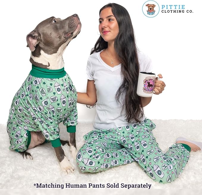 Pittie Clothing Pit Bull Dog Pajamas – Full Coverage Dog Onesie, Soft Pajama Outfit for Medium, Large, XL & XXL Breeds