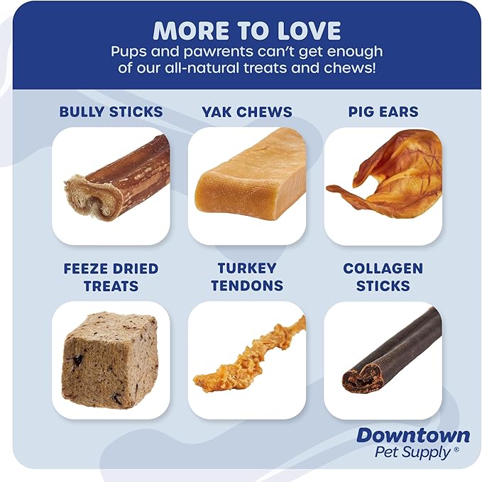Downtown Pet Supply USA Sourced Bully Sticks for Dogs - Grass-fed Beef Chews, Low-Odor & Rawhide-Free, Long Lasting Dog Treats for Heavy Chewers - Healthy, Safe & Delicious Chews (6" 30 Pack)