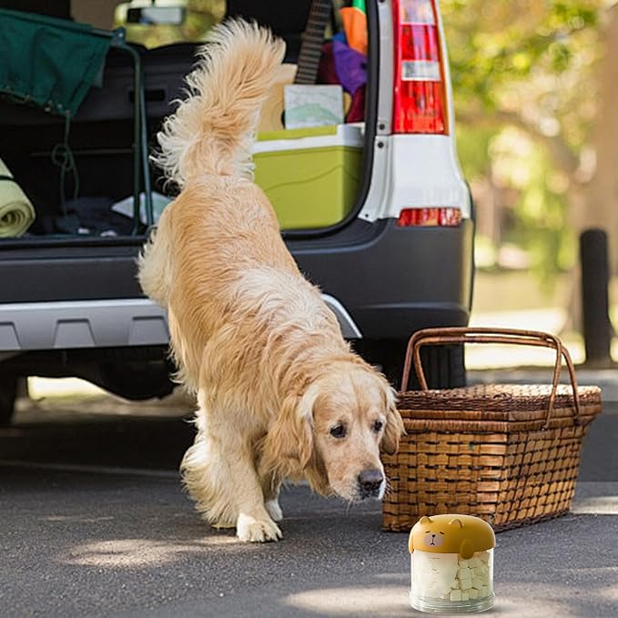 Outdoor Dog Treat holder Airtight, 2025 New Upgrade Large Cute Dog Treat Jar with Lids, Classified Storage Pet Food packaging Jar Treat Bottle, Multi-functional Multi-layer Dispenser (Yellow, 1 Layer)