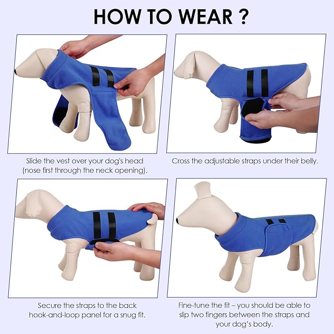Dog Sweater,Adjustable Dog Sweaters for Small, Medium and Large Dogs Boys Girls, Dachshund Chihuahua Fleece Dogs Sweater(Blue,XL)