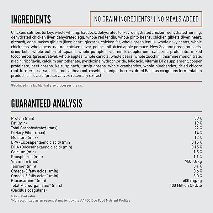ORIJEN Grain Free High Protein Dry Dog Food Small Breed Puppy Recipe 4lb Bag