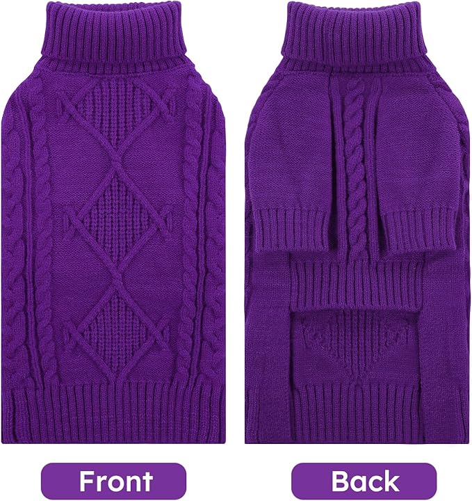 ASENKU Knitted Dog Sweater, Pullover Big Thermal Dog Winter Sweater, Turtleneck Doggy Sweaters for Large Medium Dogs Boy Girl,Warm Pet Sweatshirt for German Shepherd,Great Dane,4XL