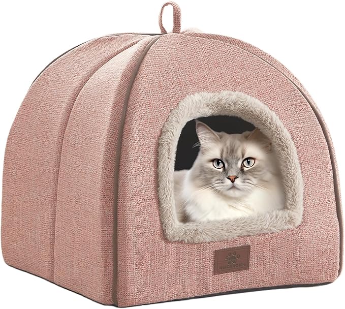 WINDRACING Cat Bed for Indoor Cats - Cat Cave Beds Cat House Cat Tent with Removable Washable Cushioned Pillow, Soft Kitten beds,Cat Beds & Furniture, for Small and Medium Pet Bed