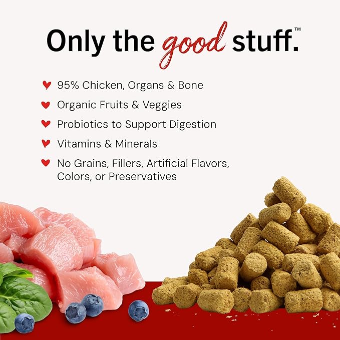 Stella & Chewy's Freeze-Dried Raw Chicken Meal Mixers- Dog Food Topper and Mixer - Made with 95% Cage-Free Chicken, Organs & Bone - Perfect for Picky Eaters - Grain-Free - 18oz