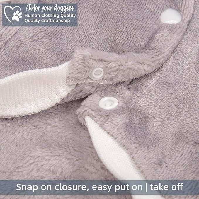 FabriCastle Dog Hoodie Sweater for Small Dogs Boy and Girl, Small Dog Clothes XS XXS Puppy Sweatshirt, Pet Outfit, Cat Clothing Super Soft Warm Snap On Closure (Lightgrey-Cream, X-Small)