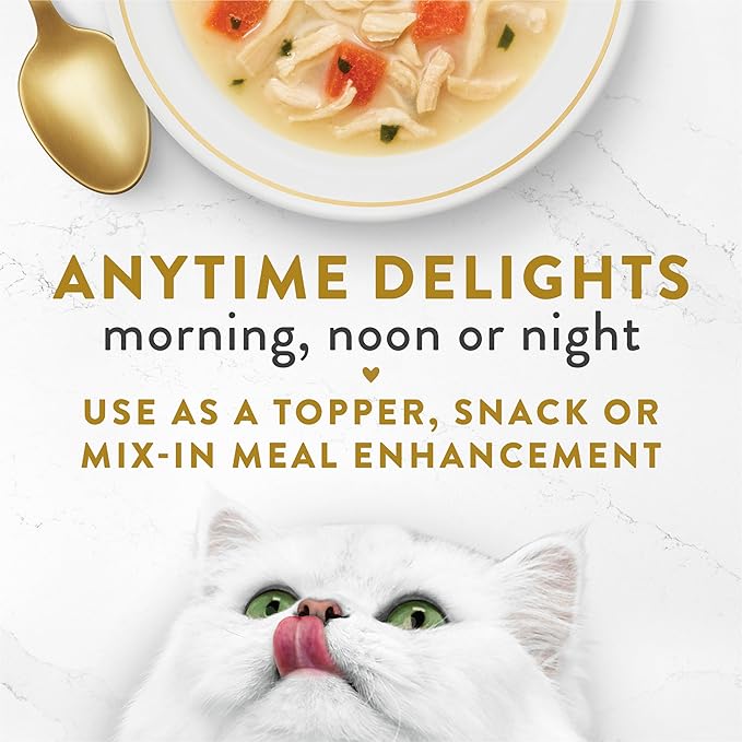 Purina Fancy Feast Lickable Senior Cat Food Broth Topper Creamy with White Meat Chicken - (Pack of 16) 1.4 oz. Pouches