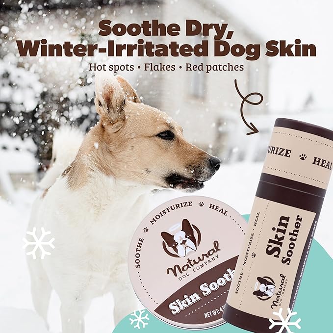 Natural Dog Company Skin Soother Travel Stick 4 Pack – Four 0.15 oz Pocket-Size Dog Skin Balms with Coconut Oil, Cocoa Butter, Calendula & Vitamin E – Helps Soothe Hot Spots, Redness & Irritated Skin
