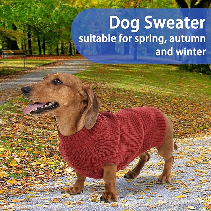 MIGOHI Sweater for Dogs, Thermal Dog Sweater | Cozy Winter Pullover with Elastic Cuffs, Dogs Christmas Cloth with Belly Protection, Lightweight & Comfortable for Indoor Outdoor, XL, Red