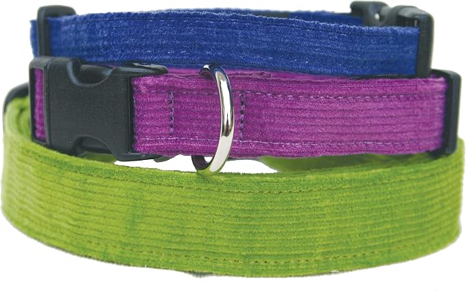 Hemp Corduroy Dog Collar - No Pattern (3/4" Medium, Plum)