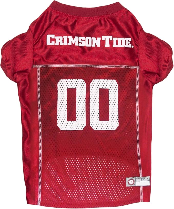 Pets First NCAA College Alabama Crimson Tide Mesh Jersey for DOGS & CATS, Large. Licensed Big Dog Jersey with your Favorite Football/Basketball College Team AL-4006-LG