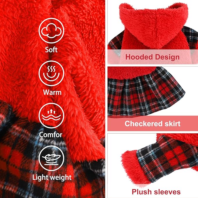 Dog Hoodie Dog Sweater Puppy Clothes for Small Dogs Boy Girl Pet Hoodies for Dogs Cold Weather Doggie Coats Fall Doggy Sweatshirt for Chihuahua Yorkie Cat Sweater Costumes, Red, M