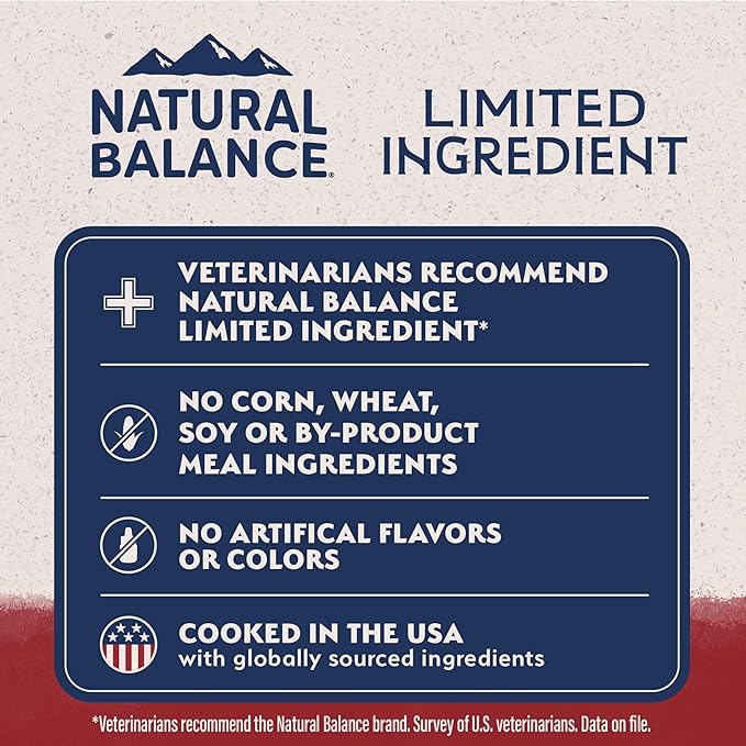 Natural Balance Limited Ingredient Adult Grain-Free Dry Dog Food, Reserve Sweet Potato & Bison Recipe, 12 Pound (Pack of 1)