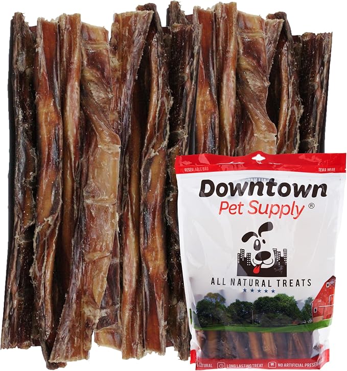Downtown Pet Supply USA Sourced Bully Sticks for Dogs - Grass-fed Beef Chews, Low-Odor & Rawhide-Free, Long Lasting Dog Treats for Heavy Chewers - Healthy, Safe & Delicious Chews (12" 30 Pack)