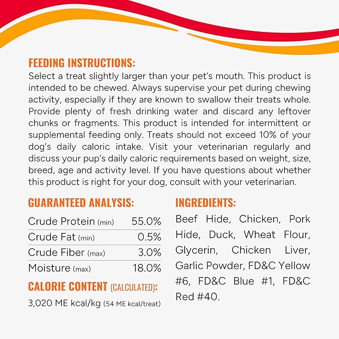 Good'n'Fun Triple Flavored Rawhide Kabobs for Dogs, Treat Your Dog 12-Ounce | 18 Count